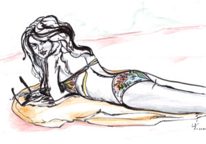 Ink Drawing, Bikini